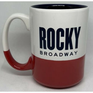 Very Rare ROCKY THE BROADWAY MUSICAL 2014 MUG “Fight From The Heart” White Red